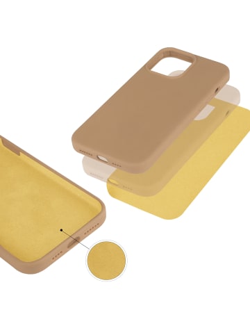 Platyne Feste Silikonhülle für iPhone 13 Pro Max in Gold