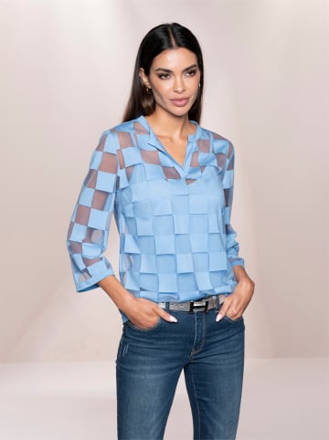 Heine 3/4-Arm-Shirt in himmelblau-kariert