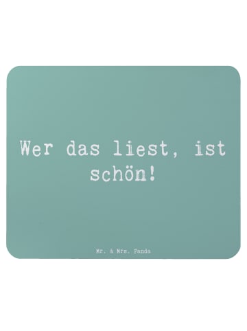 Mr. & Mrs. Panda Maus-Pad Spruch Freude Schön mit Spruch in Meeresbrise