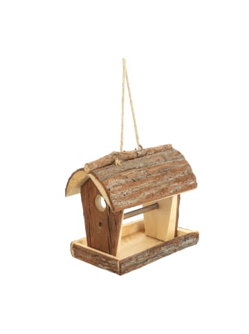 relaxdays Vogelfutterhaus in Natur - (B)13,5 x (H)18 x (T)19,5 cm