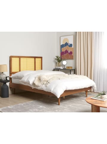 Beliani 2-tlg Doppelbett AURAY in Braun/Naturfarben
