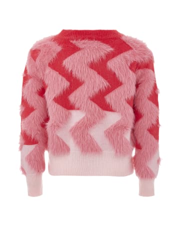 Swirly Damen Strickpullover in Pink Mehrfarbig