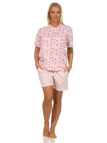 NORMANN Shorty Pyjama kurzarm Herzen - 62145 in rosa