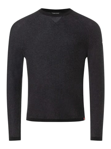 Timezone Pullover SPIRAL KNIT CREWNECK in Schwarz