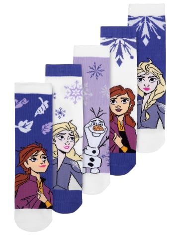 Disney Frozen 5er Pack Disney Die Eiskönigin Socken - Frozen Sneaker Söckchen in lila