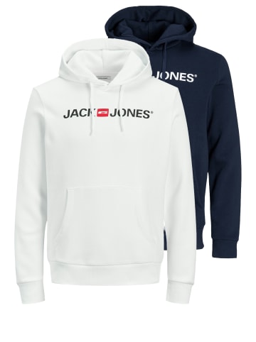 Jack & Jones Sweatshirt / Hoodie Corp in Dunkelblau / weiß