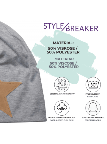 styleBREAKER Beanie Mütze in Hellgrau meliert
