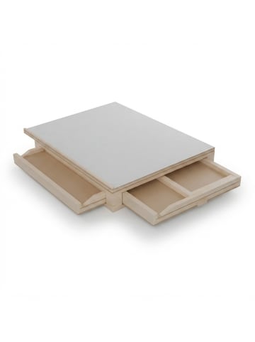 relaxdays Puzzlebrett in Natur/ Grau - (B)79 x (H)6,5 x (T)56 cm