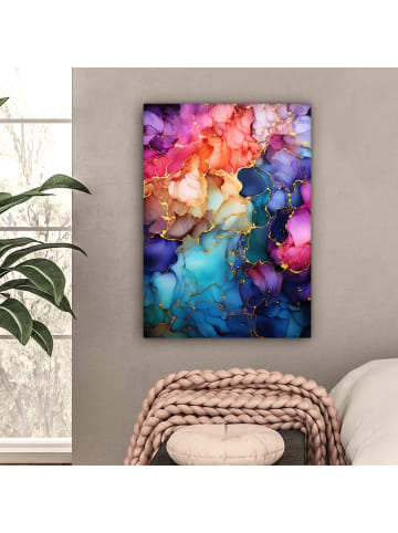 OnlyWow Leinwand Bilder Abstrakte Kunst bunt