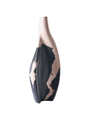 Beliani Dekovase LAGOS in Beige/Schwarz - (W) 10 x (H) 40 x (L) 8 cm