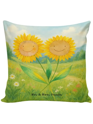 Mr. & Mrs. Panda Couchkissen Blume Sonnenblume Design ohne Spruch in Weiß