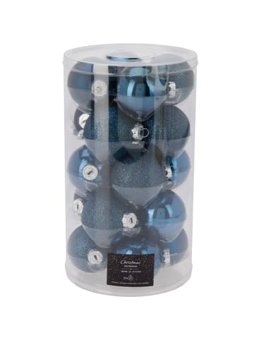 Home&Styling Collection Glas-Weihnachtskugeln, 20 Stück in Blau, (B) 15 x (H) 27 x (L) 15 cm