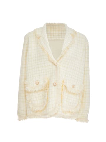 CARNEA Damen Strickjacke in Wollweiss