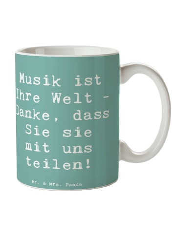 Mr. & Mrs. Panda Keramiktasse Spruch Musiklehrer Danke mit Spruch in Meeresbrise