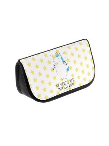 Mr. & Mrs. Panda Organizer Tasche Einhorn Fitness mit Spruch in Weiß