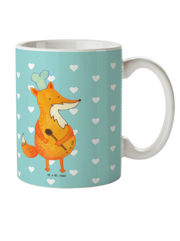 Mr. & Mrs. Panda Haferl Fuchs Koch ohne Spruch in Türkis Pastell