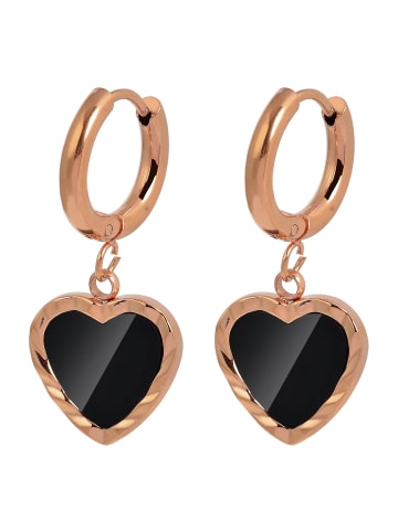 Adeliás Damen Anhänger – Herzanhänger aus Edelstahl mit Emaille in gold