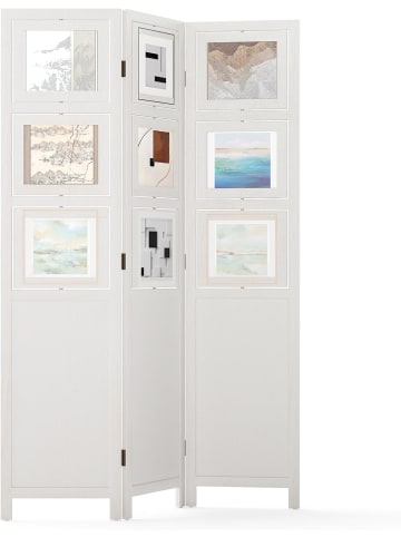 COSTWAY Paravent 170 x 121cm in Weiß