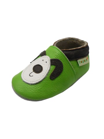 Yalion Leder-Krabbelschuhe "Pudel" in Hellgrün