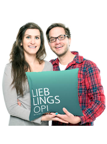 Mr. & Mrs. Panda kuschelkissen 40x40 Opi mit Spruch in Aquarellblau