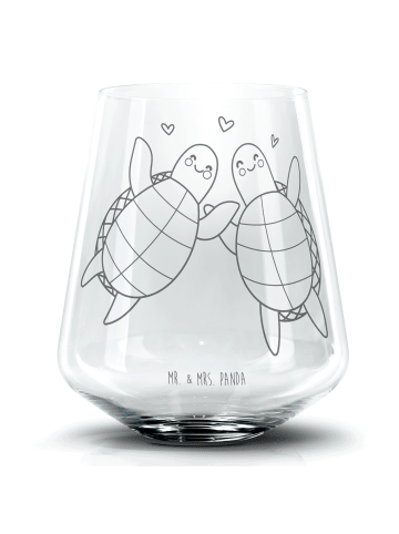 Mr. & Mrs. Panda Whiskeyglas Schildkröten Paar ohne Spruch in Transparent