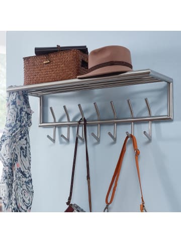 FineBuy Wandgarderobe in Silber / Metall / 75x30x29