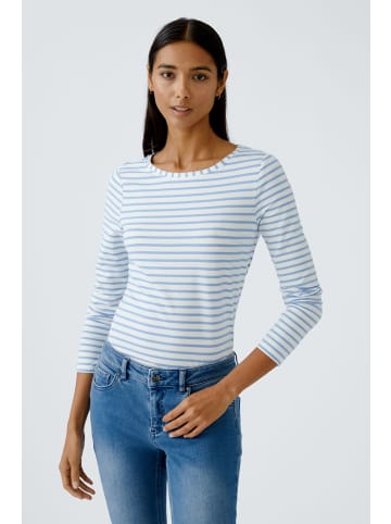 Oui Langarmshirt SUMIKO in white blue