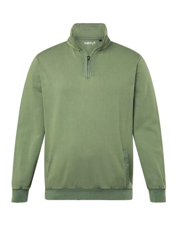 Men Plus Sweatjacke in salbeigrün