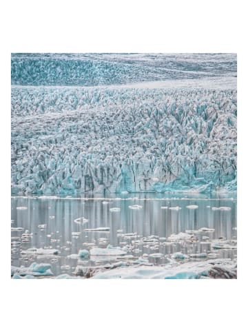 WALLART Leinwandbild - Gletscher auf Island in Blau