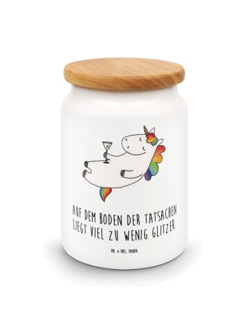 Mr. & Mrs. Panda Frischhaltedose Einhorn Blümchentail mit Spruch in Weiß