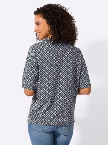 WITT WEIDEN Sweatshirt in eisblau-schwarz-gemustert