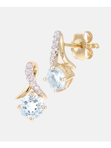 Diamant L'éternel Ohrringe aus 375 Weißgold mit 0.65 Karat Diamant mit Topas