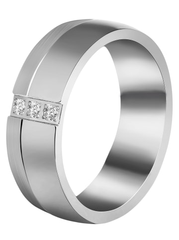 Adeliás Damen Ring aus Titan mit Strass Steinchen in silber