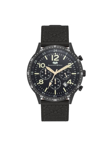 Rhodenwald & Söhne Chronograph Flight Captain Nylon in schwarz