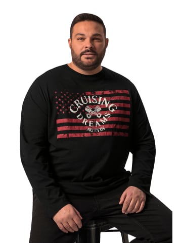 Men Plus Kurzarm T-Shirt in schwarz