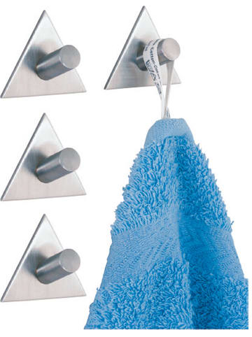 Wenko Wandhaken 4er-Pack in silbergrau