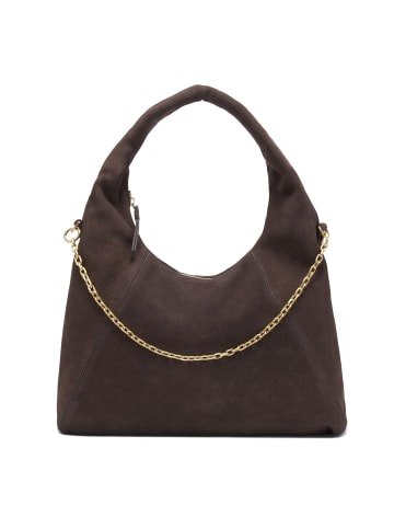 Les Visionnaires Jade Cozy Chain Schultertasche Leder 38 cm in dark brown