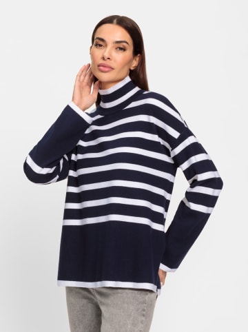 Heine Pullover in marine-ecru-geringelt