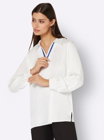 creation L Schlupfbluse in ecru-royalblau