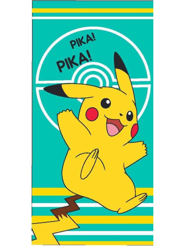 JERRY FABRICS Carbotex Pokemon Pikachu Strandtuch Badetuch Duschtuch 70x140cm 100% Baumwolle