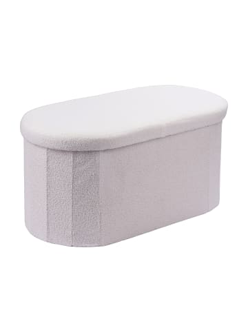 relaxdays Sitzbank in Weiß - (B)76 x (H)38 x (T)38 cm