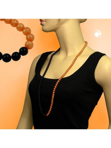 Gallay Kette Perlenkette orange-schwarz in schwarz-orange