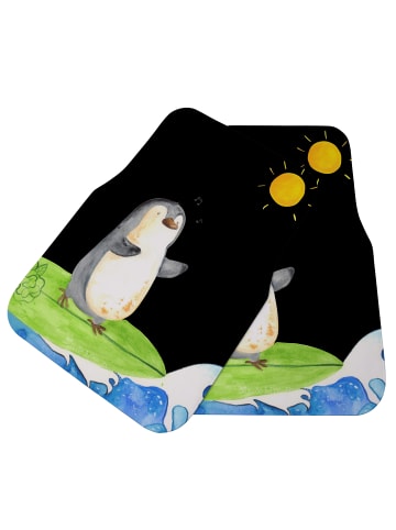Mr. & Mrs. Panda Fußmatte Auto Pinguin Surfer ohne Spruch in Schwarz