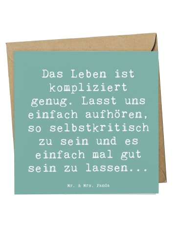 Mr. & Mrs. Panda Grußkarte Spruch Selbstzweifel Abschalten mit S... in Meeresbrise
