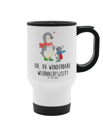 Mr. & Mrs. Panda Thermobecher Smörle Winterzeit mit Spruch in Weiß
