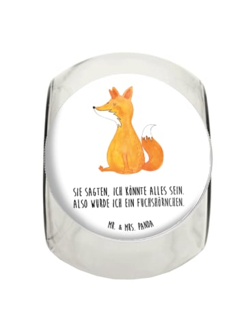 Mr. & Mrs. Panda Bonbonglas Einhorn Fuchs mit Spruch in Weiß