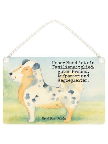 Mr. & Mrs. Panda Wandtafel Hund Australien Shepherd Design mit S... in Weiß