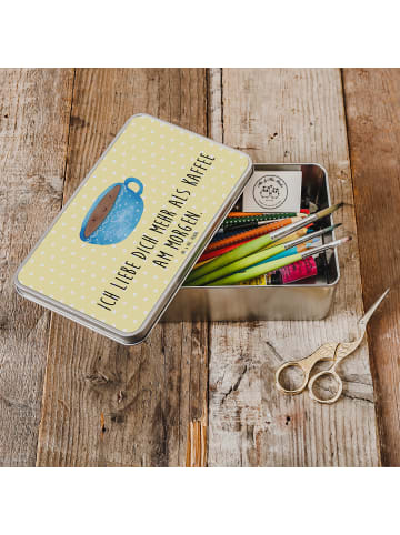 Mr. & Mrs. Panda Dose Kaffee Tasse mit Spruch in Gelb Pastell