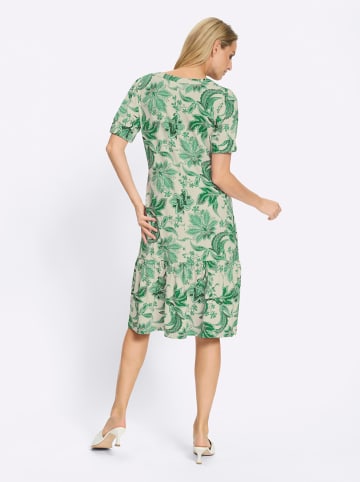 Heine Jersey-Kleid in champagner-grasgrün-bedruckt