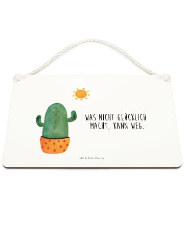 Mr. & Mrs. Panda Holztafel Kaktus Sonne mit Spruch in Weiß